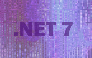 Microsoft .NET 7 logo on purple background